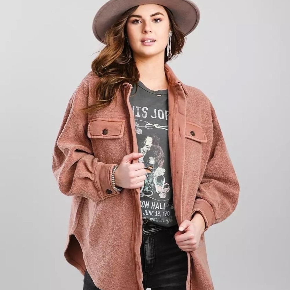 Free People Ruby Shacket Cider color